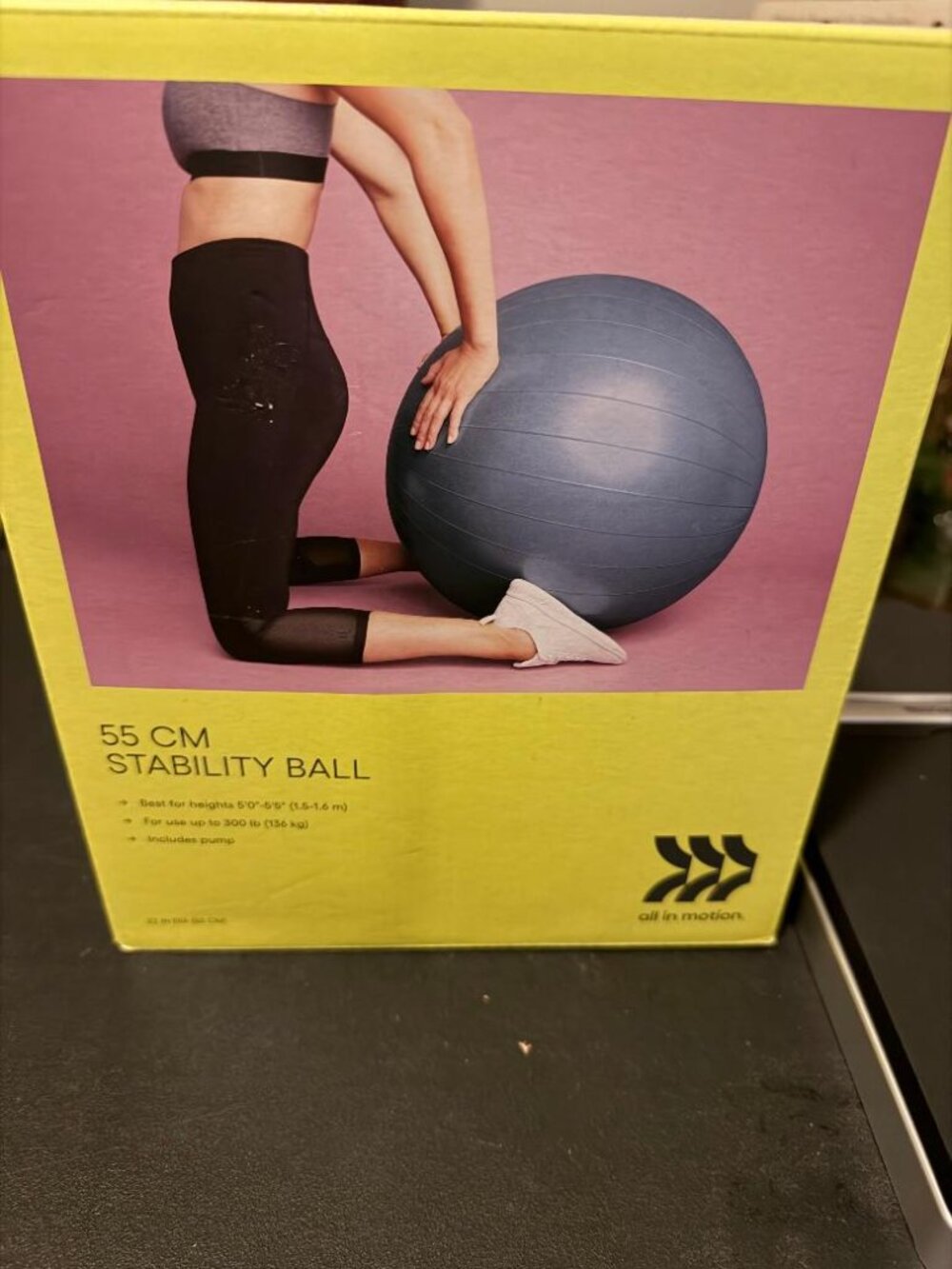 All in Motion Anti-Burst Design Balance & Stability Exercise Ball Size 55 CM